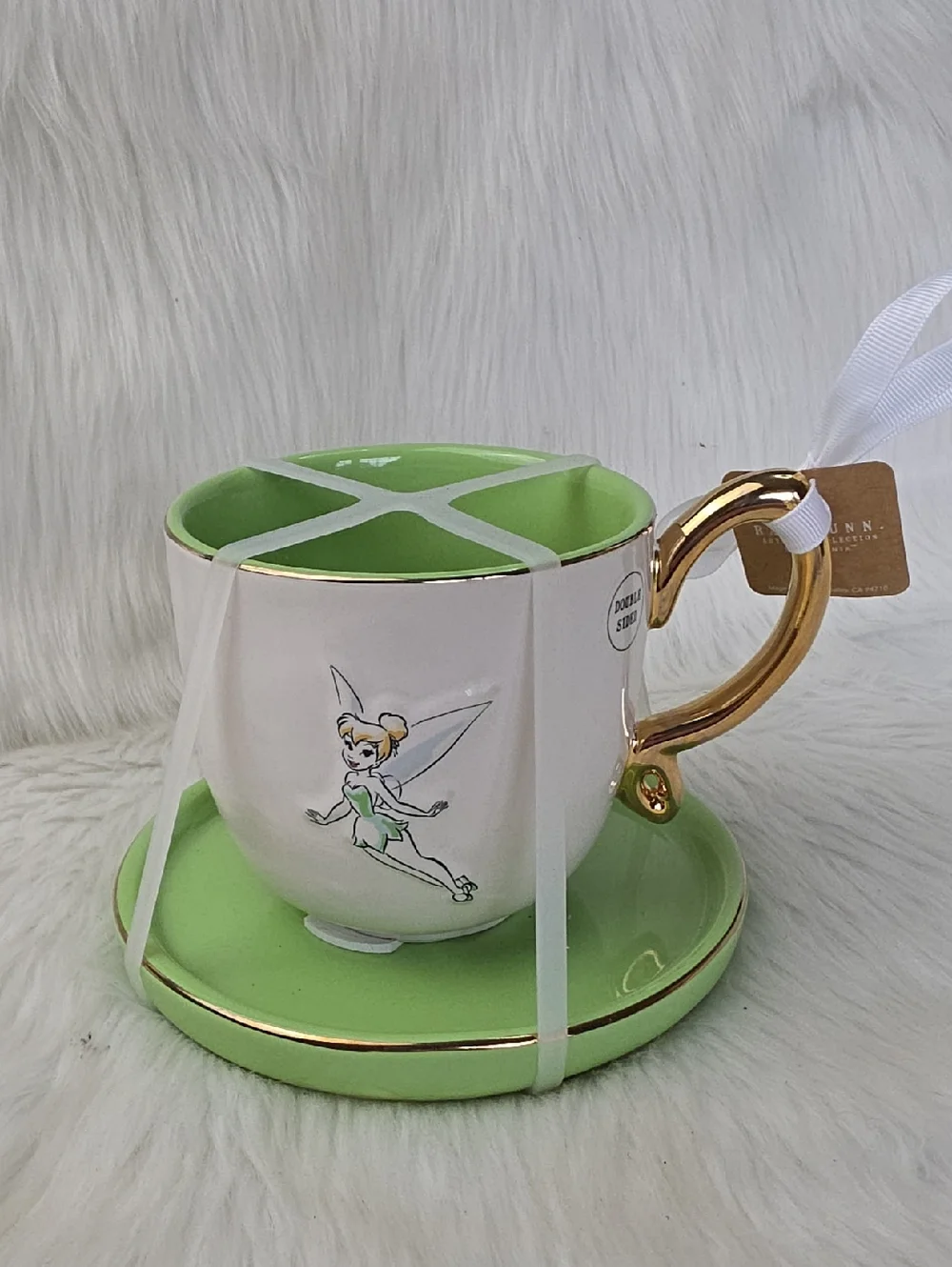 RAE DUNN Artisan Collection Disney Princess Tinkerbell Collectible Cup Plate NEW